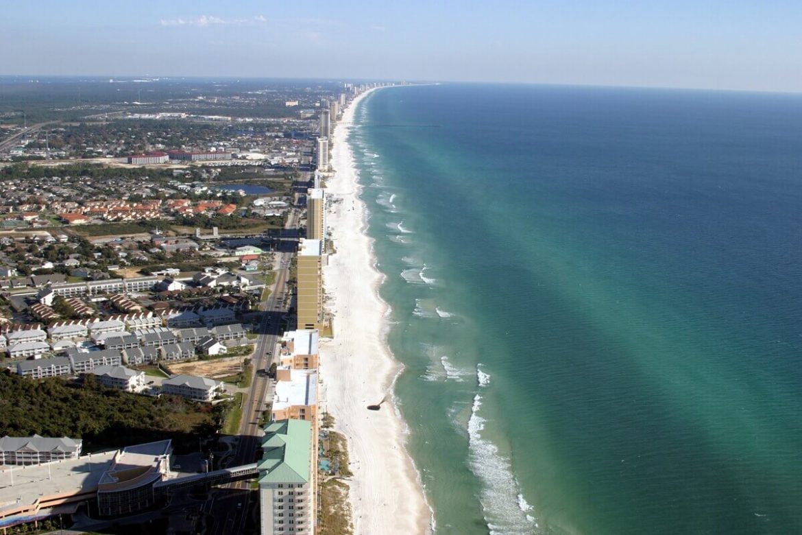 Ariel image of Panama City Beach looking East.